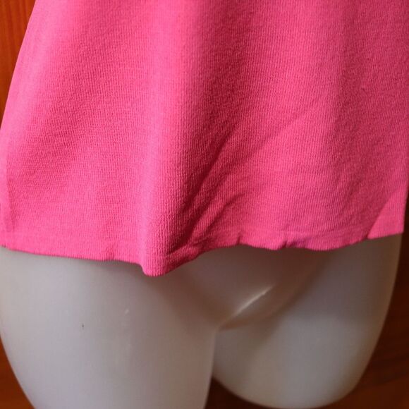 Mark Shale Hot Pink Sleeveless Braided Trim Tank Top Medium Vibrant Vintage Styl - Picture 7 of 12